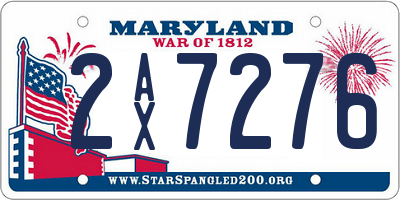MD license plate 2AX7276