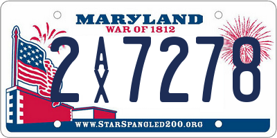 MD license plate 2AX7278