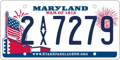 MD license plate 2AX7279