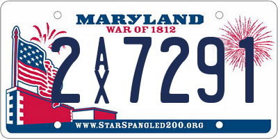 MD license plate 2AX7291