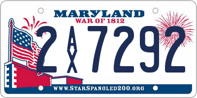 MD license plate 2AX7292
