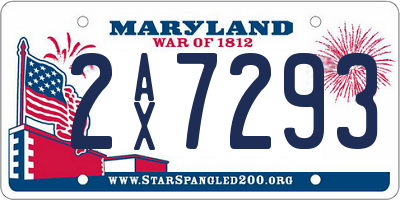 MD license plate 2AX7293