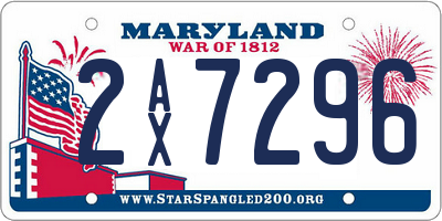MD license plate 2AX7296