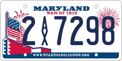MD license plate 2AX7298