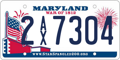 MD license plate 2AX7304