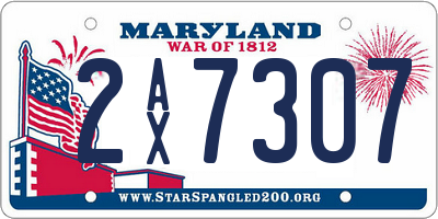 MD license plate 2AX7307