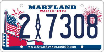 MD license plate 2AX7308
