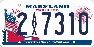 MD license plate 2AX7310