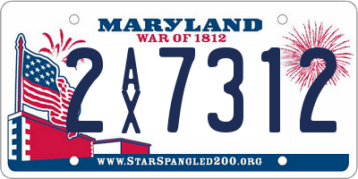 MD license plate 2AX7312