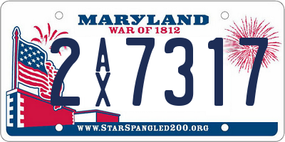 MD license plate 2AX7317