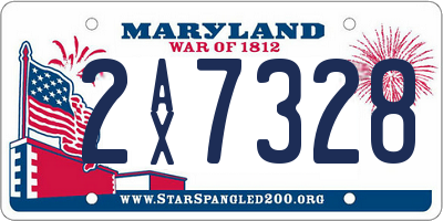 MD license plate 2AX7328