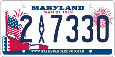 MD license plate 2AX7330