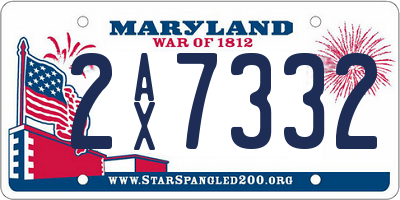 MD license plate 2AX7332