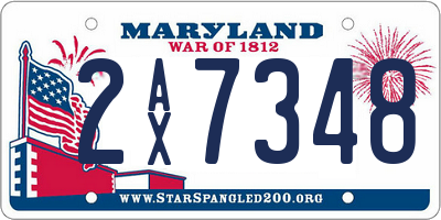 MD license plate 2AX7348