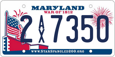 MD license plate 2AX7350