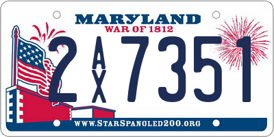 MD license plate 2AX7351