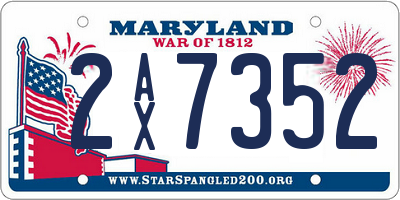 MD license plate 2AX7352