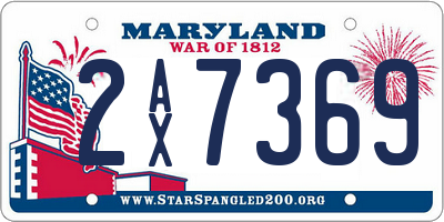 MD license plate 2AX7369