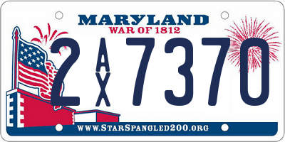 MD license plate 2AX7370