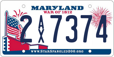 MD license plate 2AX7374