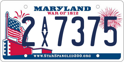 MD license plate 2AX7375