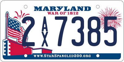 MD license plate 2AX7385