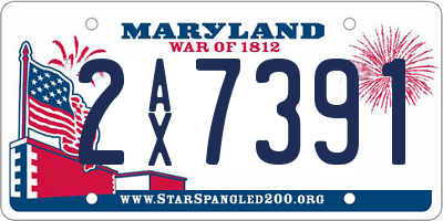 MD license plate 2AX7391