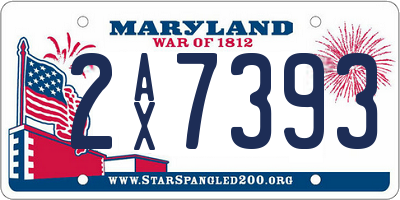 MD license plate 2AX7393
