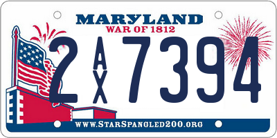 MD license plate 2AX7394