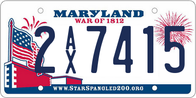 MD license plate 2AX7415