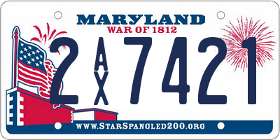 MD license plate 2AX7421