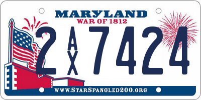 MD license plate 2AX7424