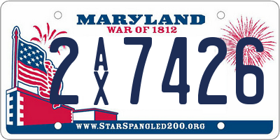 MD license plate 2AX7426