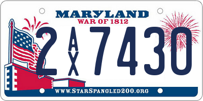 MD license plate 2AX7430