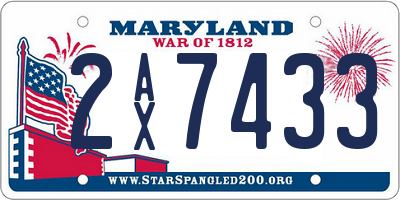 MD license plate 2AX7433