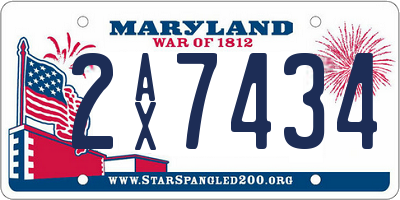 MD license plate 2AX7434