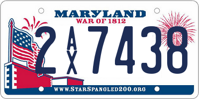 MD license plate 2AX7438