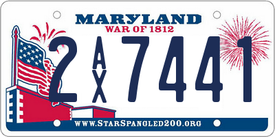 MD license plate 2AX7441