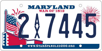 MD license plate 2AX7445