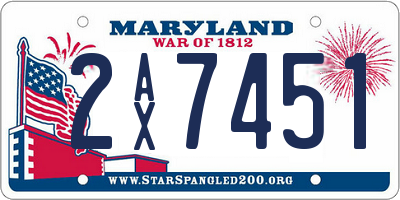 MD license plate 2AX7451