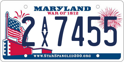 MD license plate 2AX7455