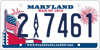 MD license plate 2AX7461
