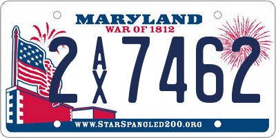 MD license plate 2AX7462