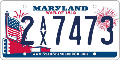 MD license plate 2AX7473