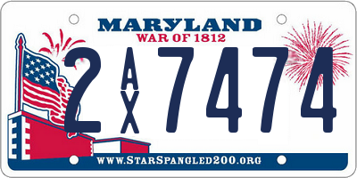 MD license plate 2AX7474