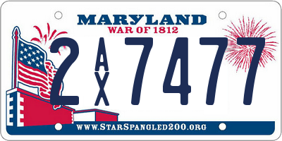 MD license plate 2AX7477