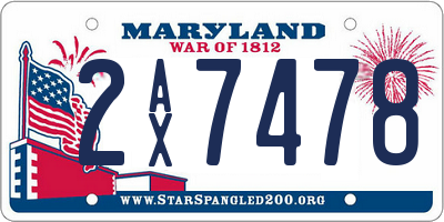 MD license plate 2AX7478