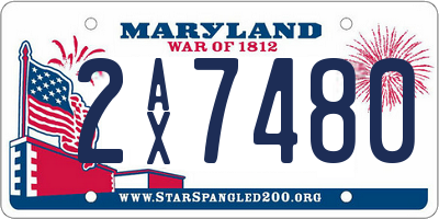 MD license plate 2AX7480