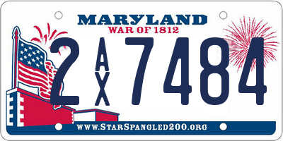 MD license plate 2AX7484