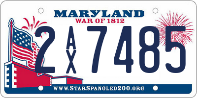 MD license plate 2AX7485